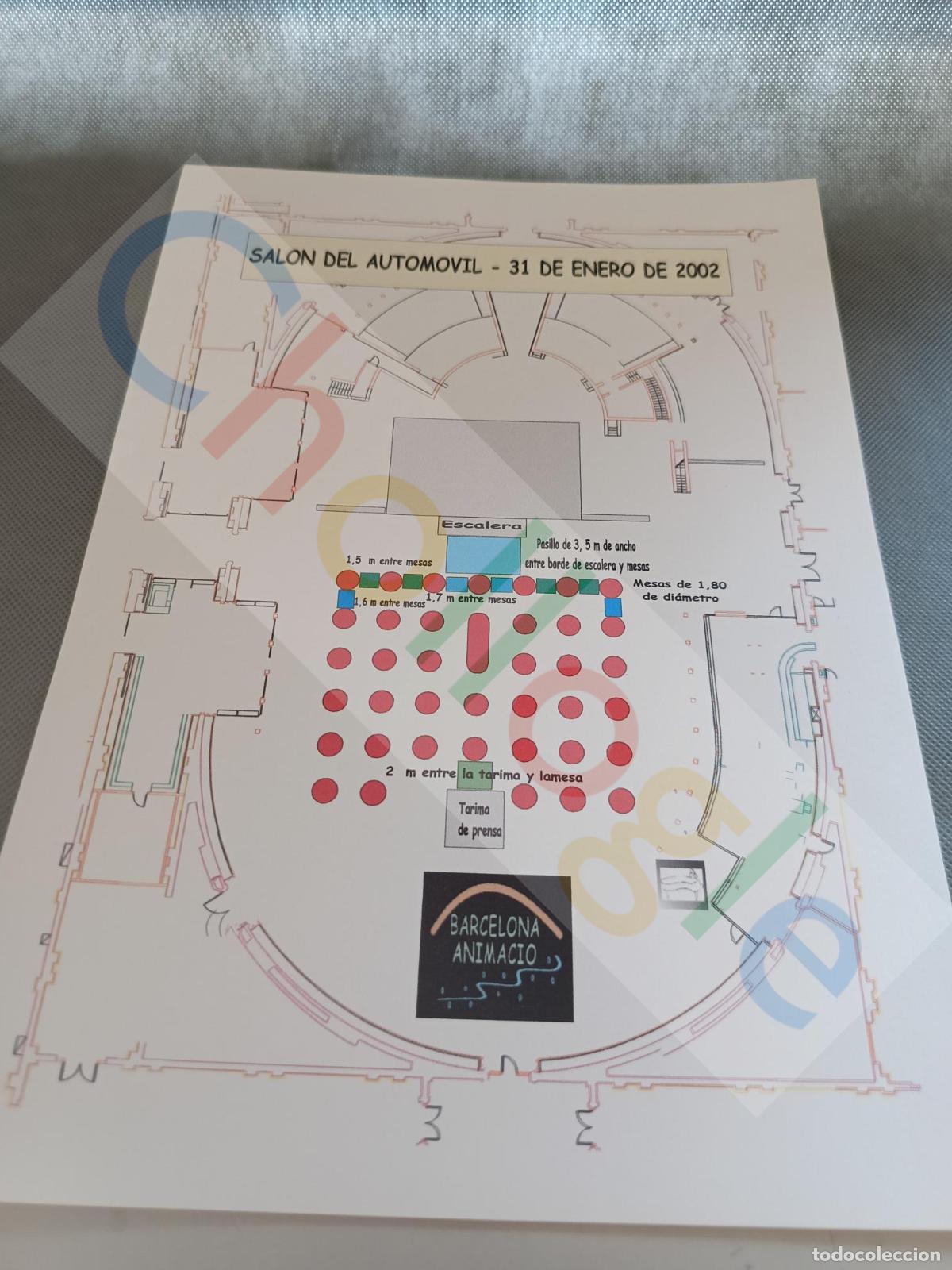 Coleccionismo: plano disposicion de mesas sala oval Mnac Cena Sal&oacute;n del Automovil 2002