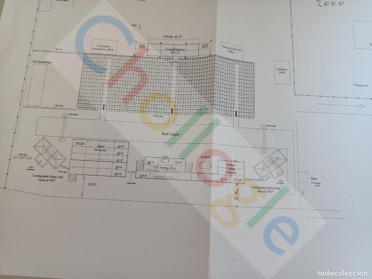 Coleccionismo: Plano de gradas botadura en barcelona crucero Radiance of the seas 2001