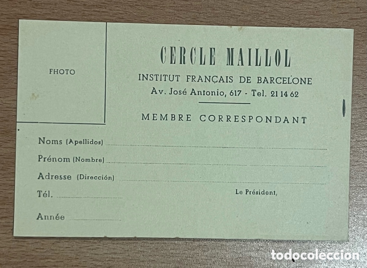 Coleccionismo: CARNET CERCLE MAILLOL - INSTITUT FRAN&Ccedil;AIS DE BARCELONA
