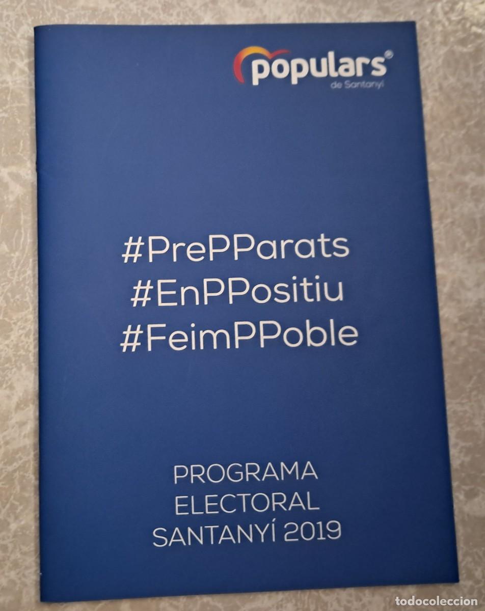 Coleccionismo: librito de pol&iacute;tica, PP Santany&iacute;, programa electoral a&ntilde;o 2019.