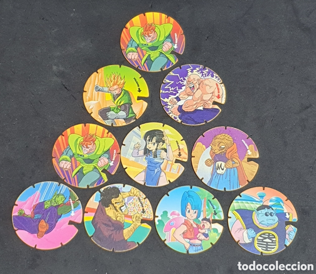 Coleccionismo: Lote 10 tazos voladores Drag&oacute;n ball Z 1989