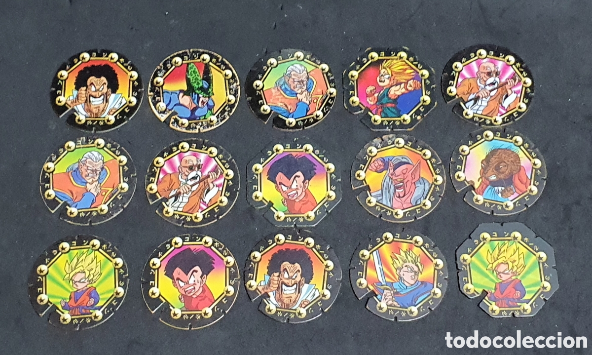 Coleccionismo: Lote 15 mega tazo volador drag&oacute;n ball 1989