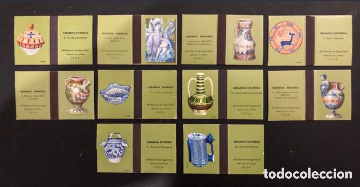 Coleccionismo: CAJAS DE CERILLAS FESA CERAMICA ESPA&Ntilde;OLA VERDES