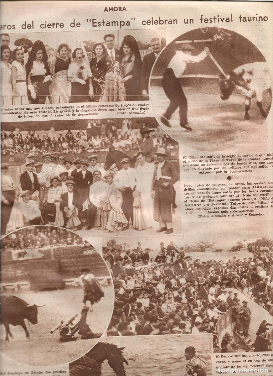 Coleccionismo: A&Ntilde;O 1933 RECORTE PRENSA FESTIVAL TAURINO CELEBRADO POR LOS OBREROS DEL CIERRE DE LA REVISTA ESTAMPA