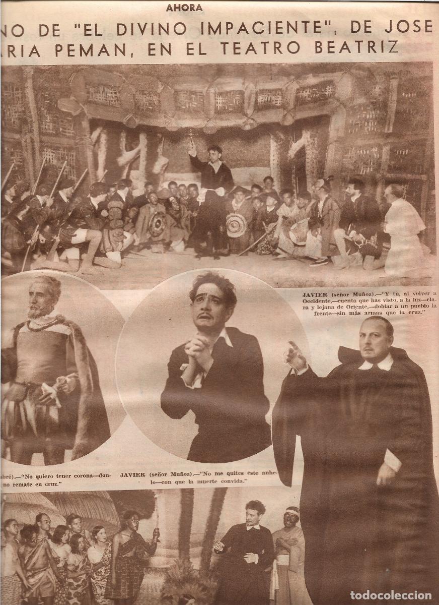 Coleccionismo: A&Ntilde;O 1933 RECORTE PRENSA TEATRO BEATRIZ ESTRENO EL DIVINO IMPACIENTE DE JOSE MARIA PEMAN