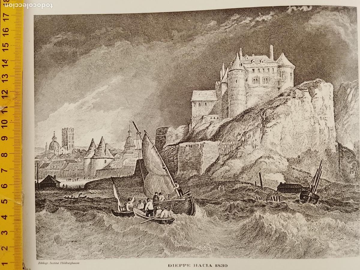 Coleccionismo: IMAGEN PARA ENMARCAR DE GRABADO O LITOGRAFIA DE LA EPOCA - DIEPE COSTA FRANCIA CIRCA 1830