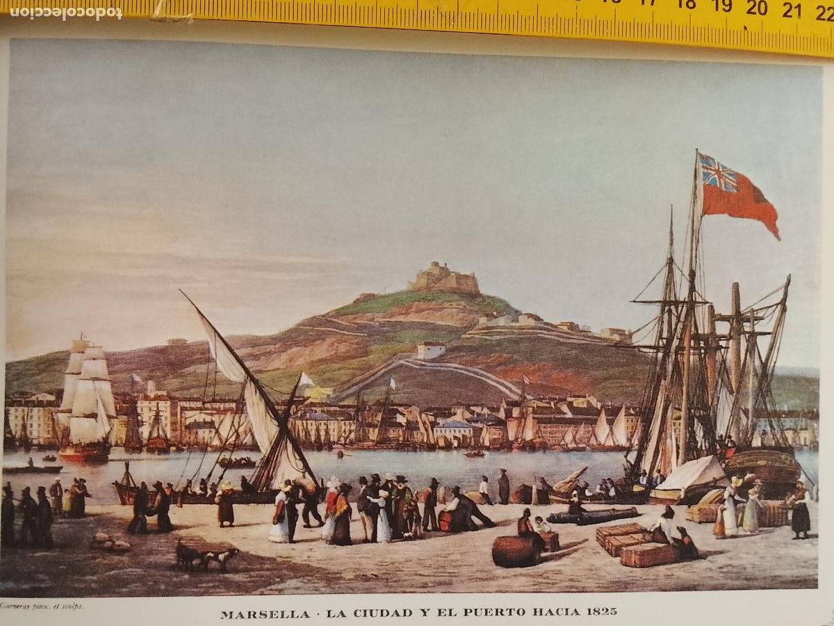 Coleccionismo: IMAGEN PARA ENMARCAR DE GRABADO O LITOGRAFIA DE LA EPOCA - MARSELLA CIRCA 1825