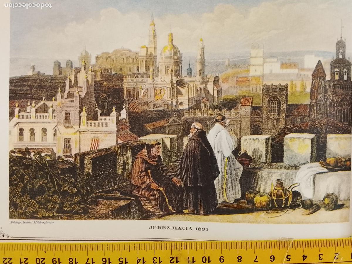 Coleccionismo: IMAGEN PARA ENMARCAR DE GRABADO O LITOGRAFIA DE LA EPOCA - JEREZ CADIZ CIRCA A&Ntilde;O 1835