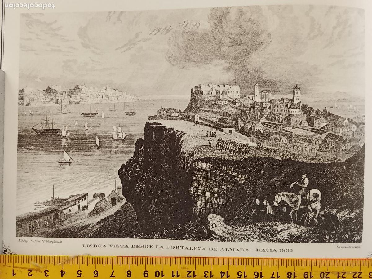 Coleccionismo: IMAGEN PARA ENMARCAR DE GRABADO O LITOGRAFIA DE LA EPOCA - LISBOA CIRCA A&Ntilde;O 1835