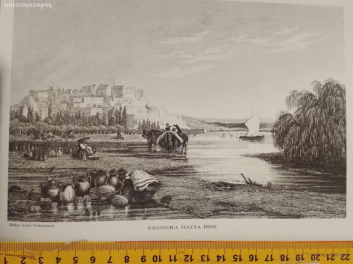 Coleccionismo: IMAGEN PARA ENMARCAR DE GRABADO O LITOGRAFIA DE LA EPOCA - COIMBRA CIRCA A&Ntilde;O 1830