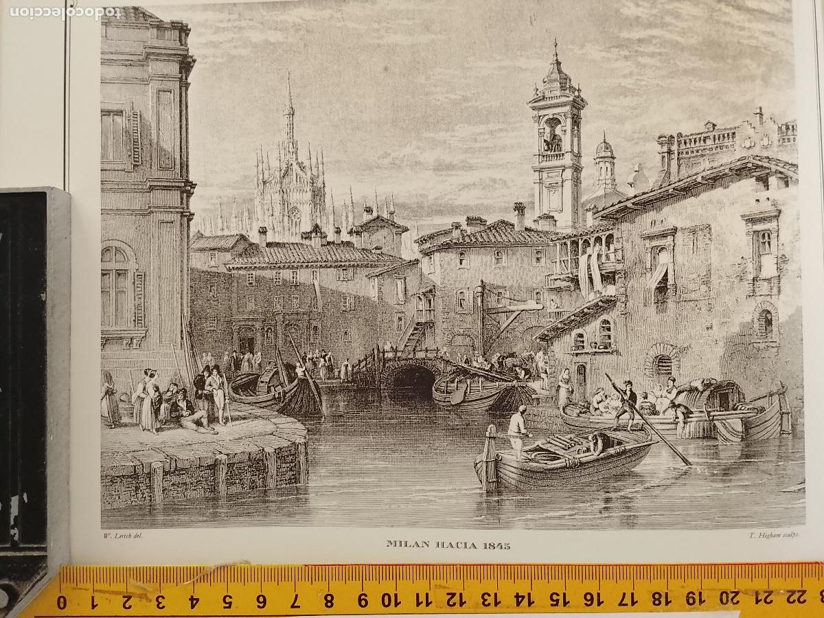 Coleccionismo: IMAGEN PARA ENMARCAR DE GRABADO O LITOGRAFIA DE LA EPOCA - MILAN CIRCA A&Ntilde;O 1845