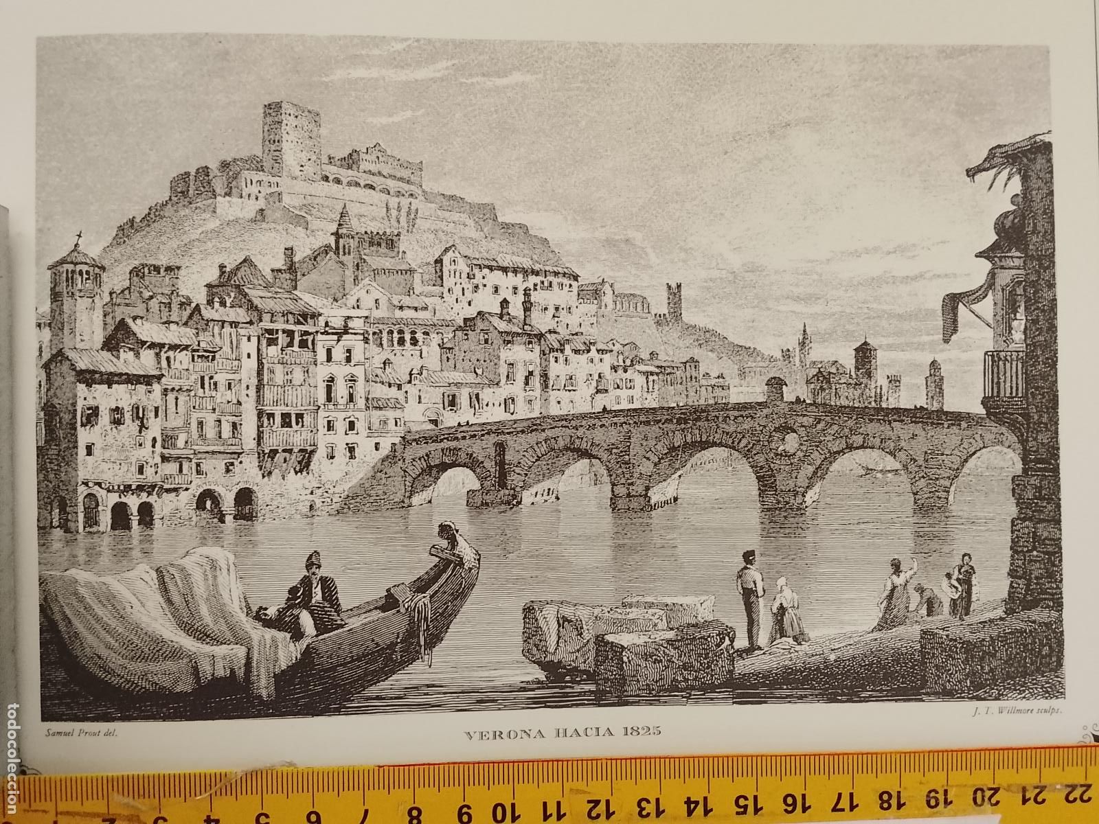 Coleccionismo: IMAGEN PARA ENMARCAR DE GRABADO O LITOGRAFIA DE LA EPOCA - VERONA CIRCA A&Ntilde;O 1825