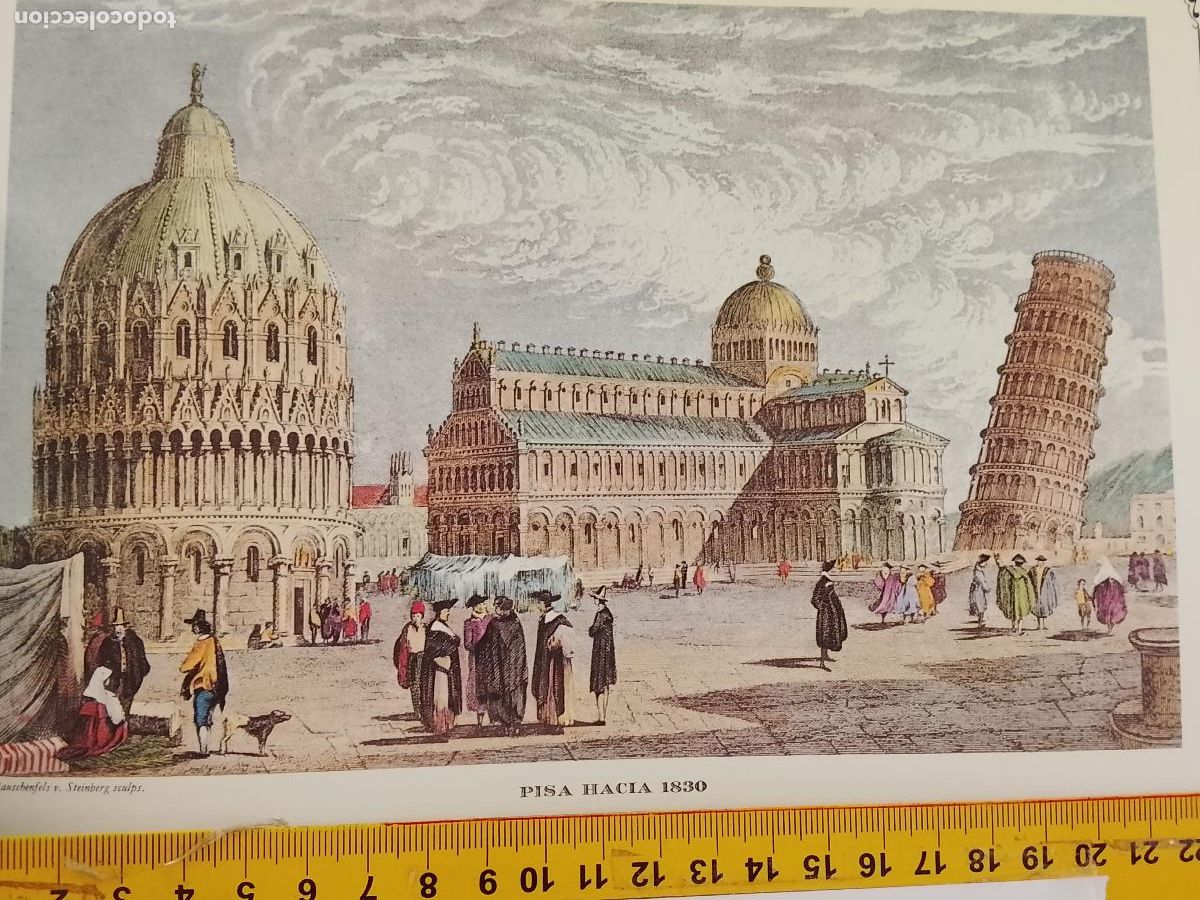 Coleccionismo: IMAGEN PARA ENMARCAR DE GRABADO O LITOGRAFIA DE LA EPOCA - ITALIA PISA CIRCA A&Ntilde;O 1830