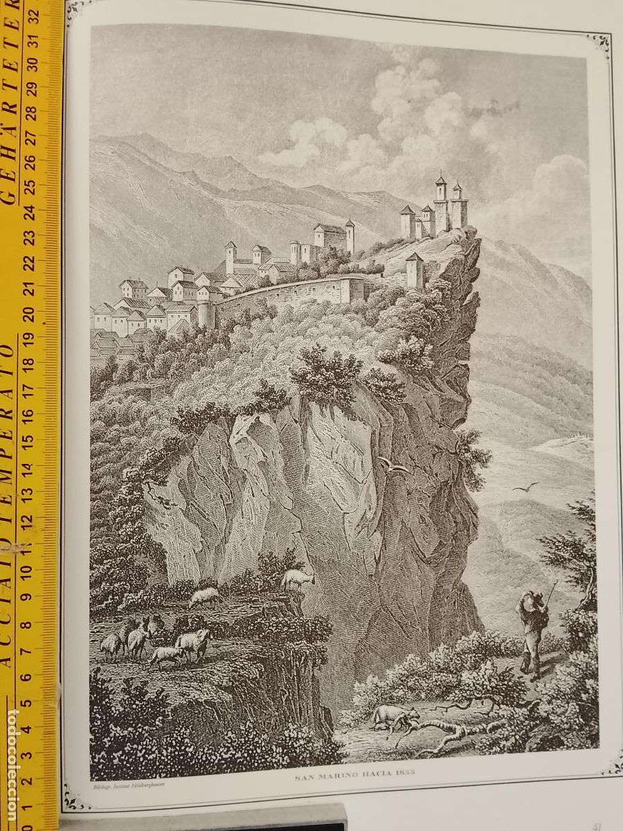 Coleccionismo: IMAGEN PARA ENMARCAR DE GRABADO O LITOGRAFIA DE LA EPOCA - SAN MARINO CIRCA A&Ntilde;O 1855
