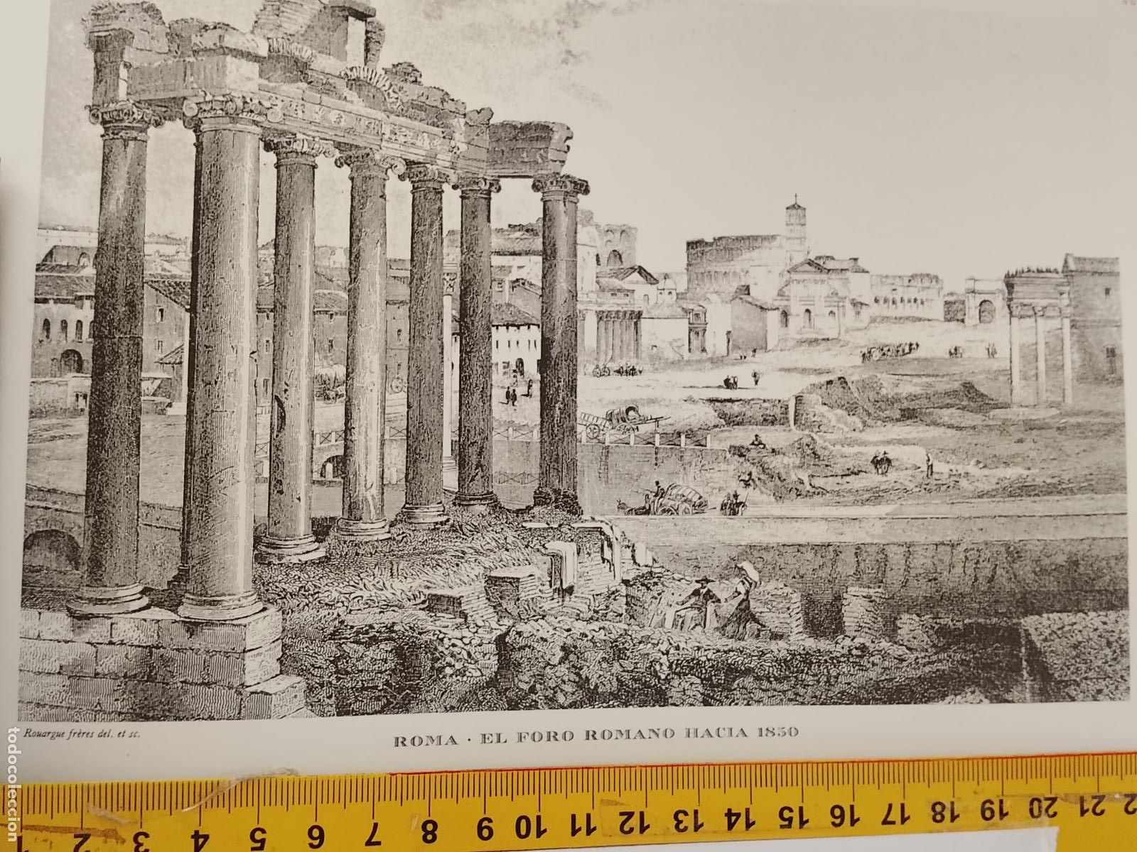 Coleccionismo: IMAGEN PARA ENMARCAR DE GRABADO O LITOGRAFIA DE LA EPOCA - ROMA CIRCA A&Ntilde;O 1850