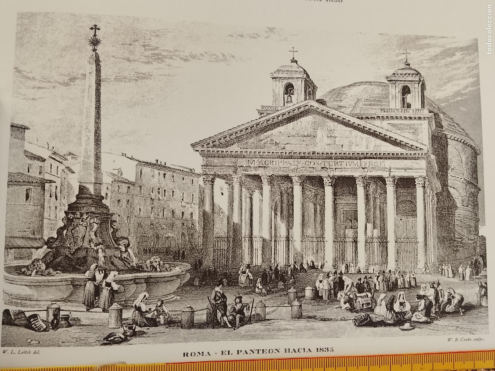 Coleccionismo: IMAGEN PARA ENMARCAR DE GRABADO O LITOGRAFIA DE LA EPOCA - ROMA CIRCA A&Ntilde;O panteon 1835