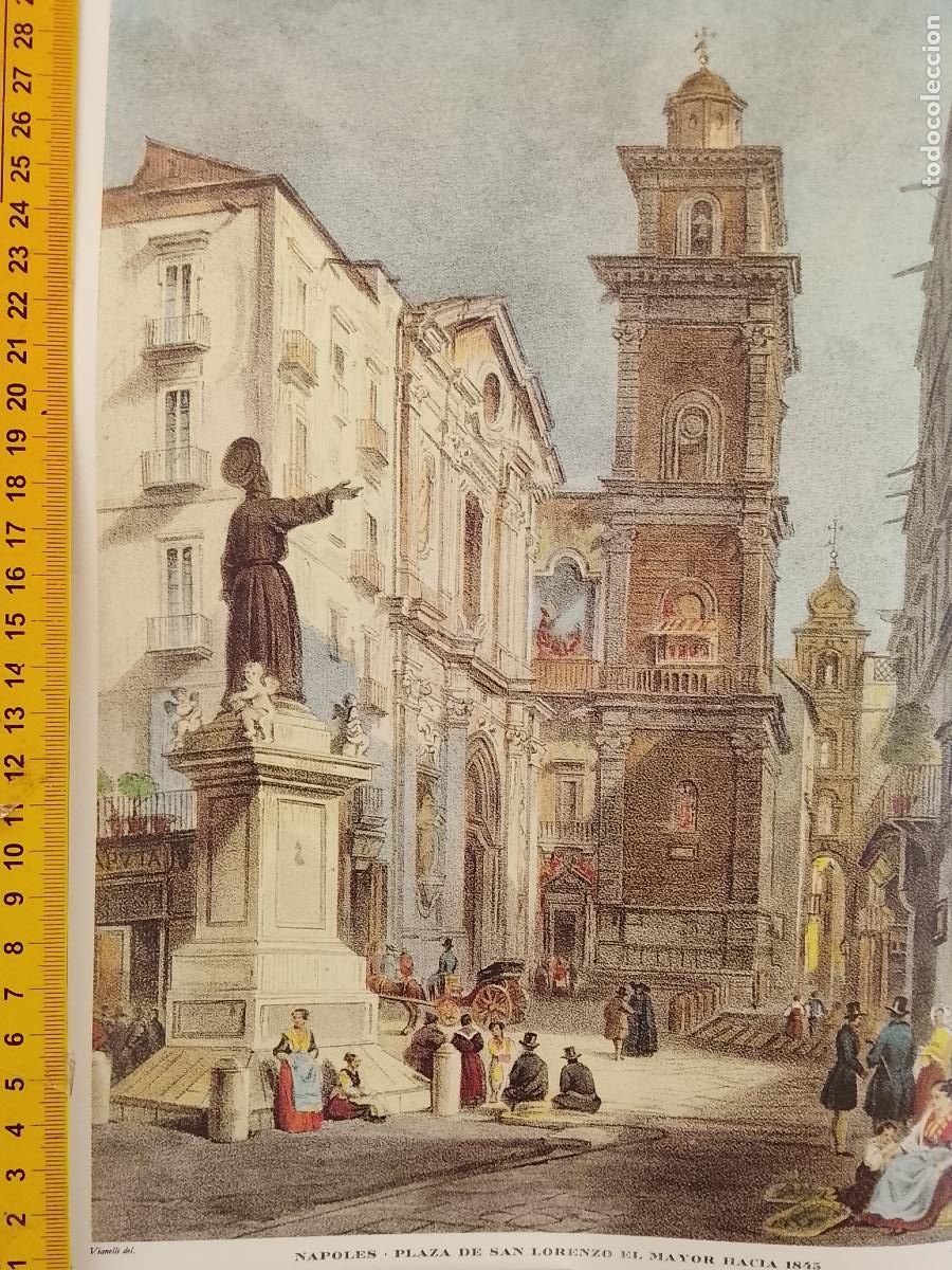 Coleccionismo: IMAGEN PARA ENMARCAR DE GRABADO O LITOGRAFIA DE LA EPOCA - napoles CIRCA A&Ntilde;O 1845