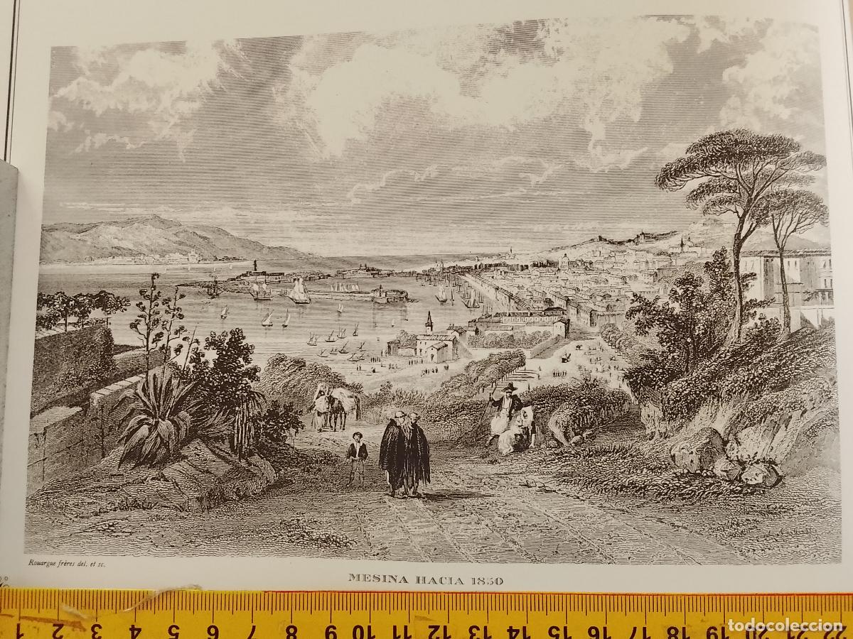 Coleccionismo: IMAGEN PARA ENMARCAR DE GRABADO O LITOGRAFIA DE LA EPOCA - MESINA CIRCA A&Ntilde;O 1850