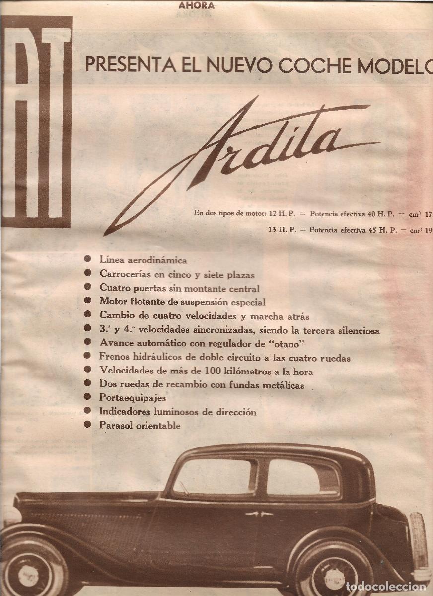 Coleccionismo: A&Ntilde;O 1933 RECORTE PRENSA FIAT HISPANIA PUBLICIDAD COCHE AUTOMOVIL NUEVO MODELO FIAT ARDITA