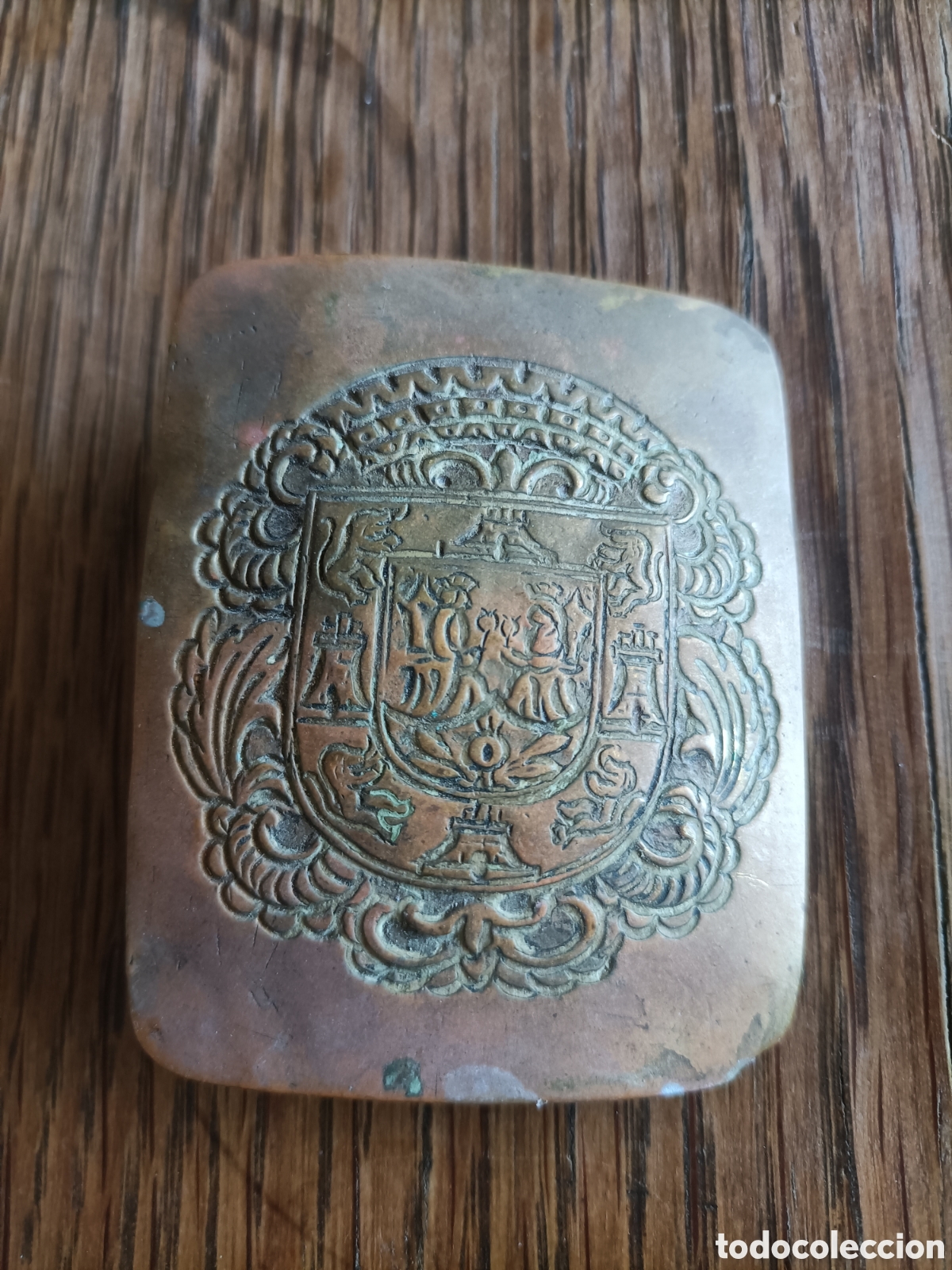 Coleccionismo: Antigua Hebilla Rectangular de la Guardia Municipal de Granada - &Eacute;poca Isabelina (c. 1860)