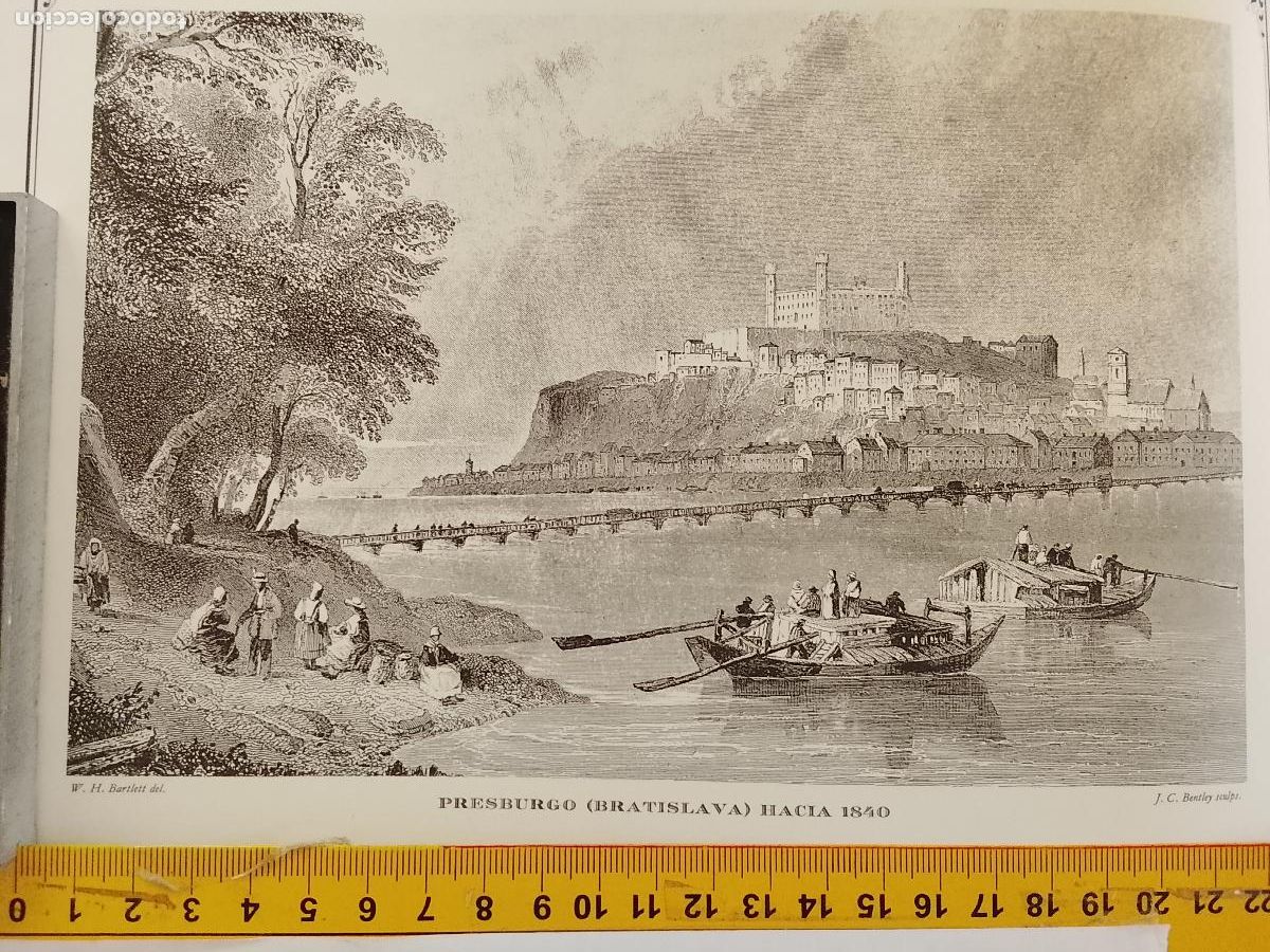 Coleccionismo: IMAGEN PARA ENMARCAR DE GRABADO O LITOGRAFIA DE LA EPOCA - PRESBURGO BRATISLVA CIRCA 1840