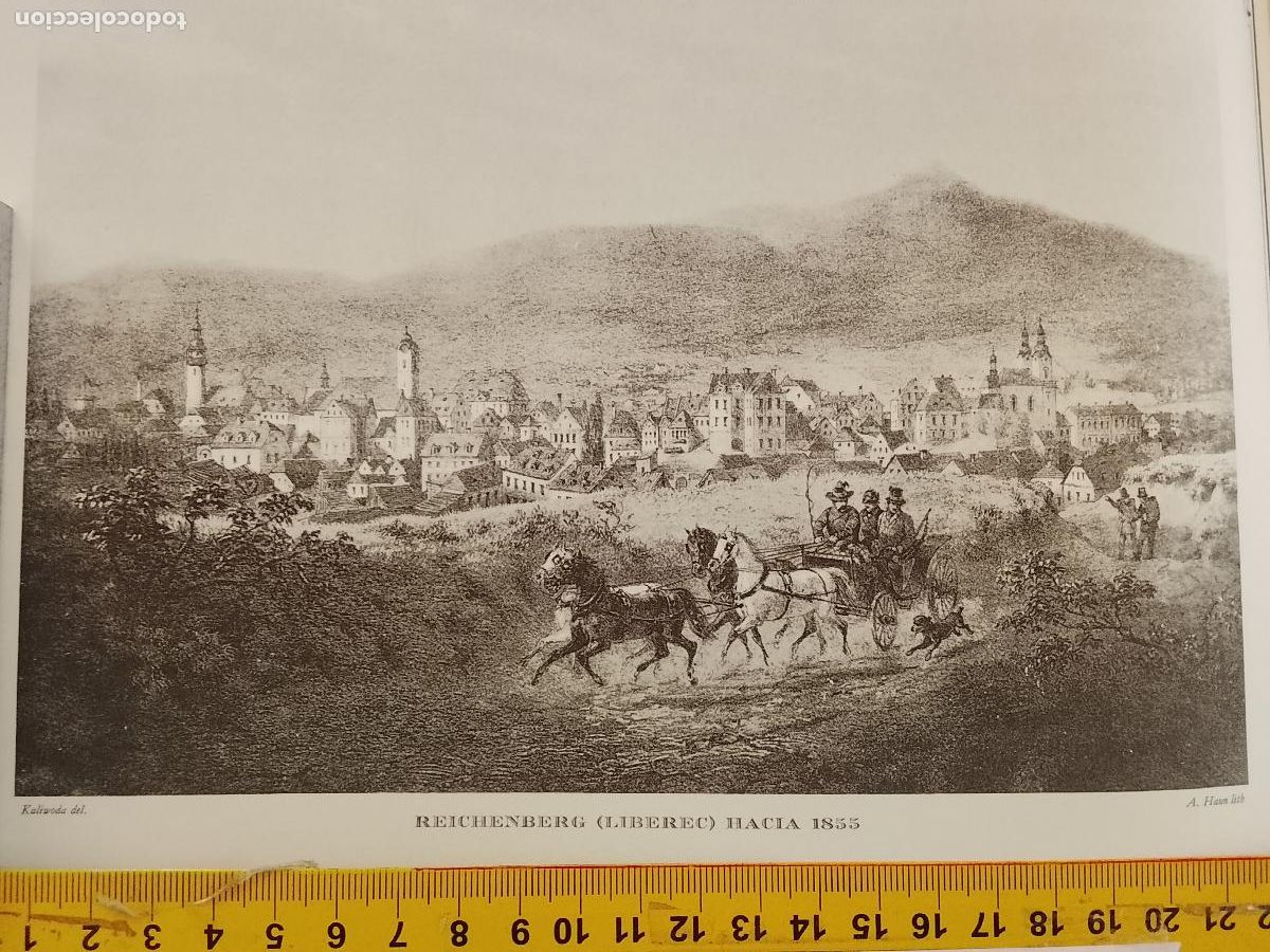 Coleccionismo: IMAGEN PARA ENMARCAR DE GRABADO O LITOGRAFIA DE LA EPOCA - REICHENBERG LIBEREC CIRCA A&Ntilde;O 1855