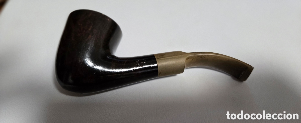 Coleccionismo: Pipa vintage Bruy&egrave;re Garantie de madera de brezo &ndash; curvada con boquilla clara