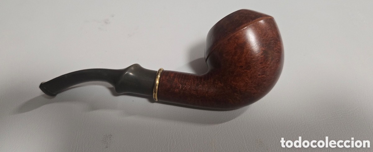 Coleccionismo: Pipa de fumar vintage Big Ben Club de brezo &ndash; boquilla curva y aro dorado
