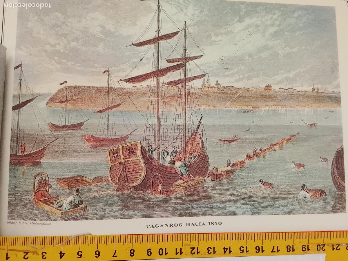 Coleccionismo: IMAGEN PARA ENMARCAR DE GRABADO O LITOGRAFIA DE LA EPOCA - BARCO TAGANROG CIRCA A&Ntilde;O 1840