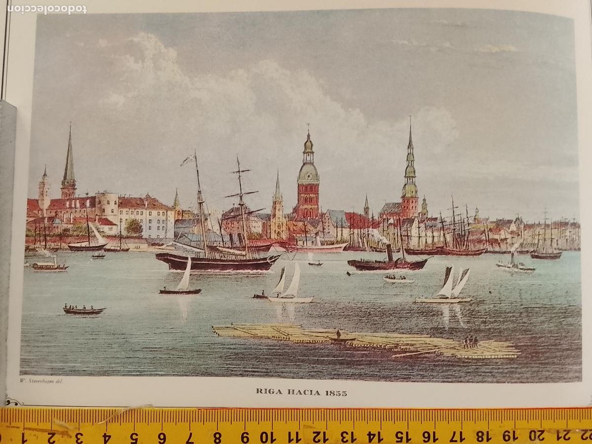 Coleccionismo: IMAGEN PARA ENMARCAR DE GRABADO O LITOGRAFIA DE LA EPOCA - RIGA CIRCA A&Ntilde;O 1855