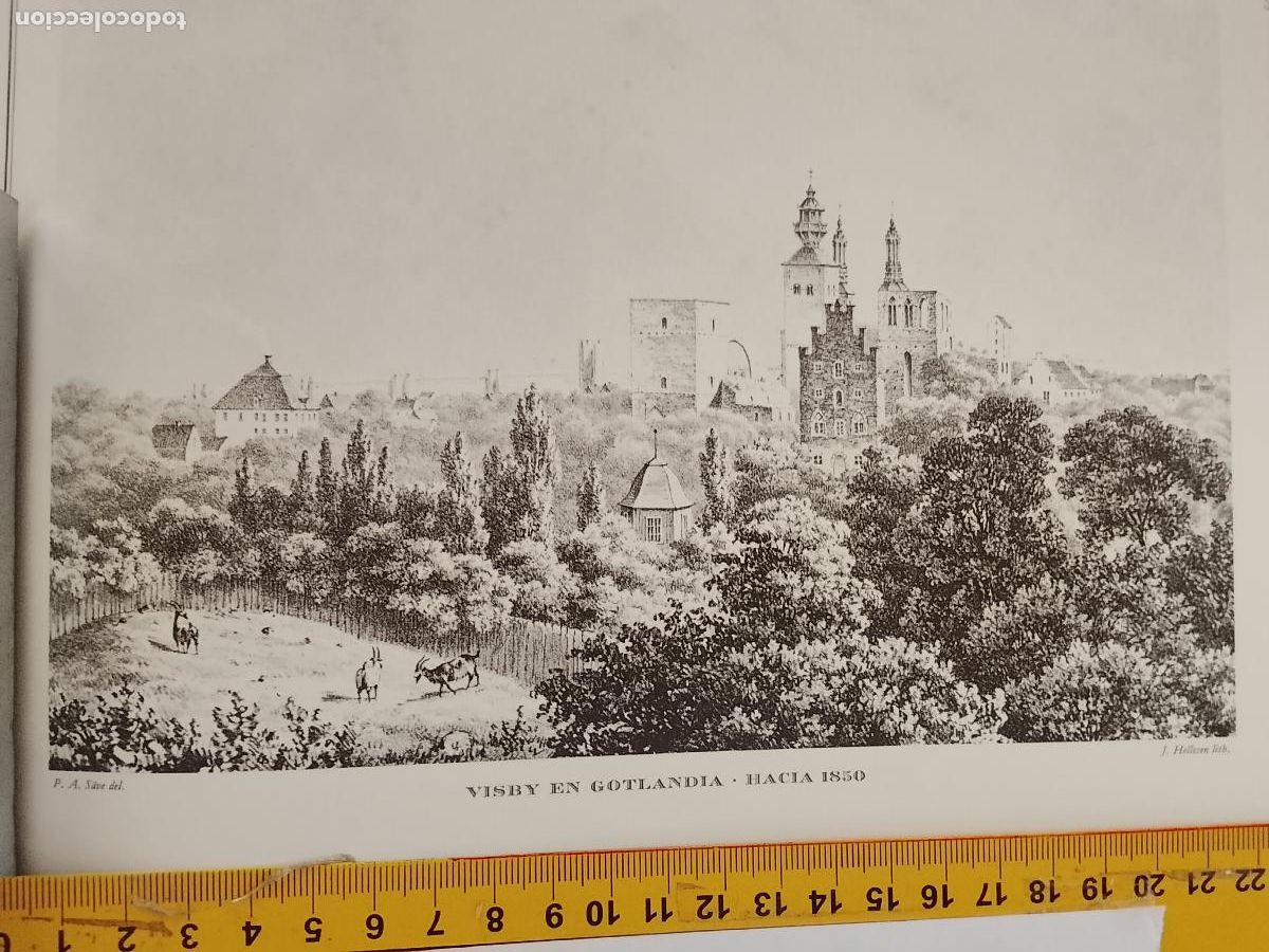 Coleccionismo: IMAGEN PARA ENMARCAR DE GRABADO O LITOGRAFIA DE LA EPOCA - VISBY EN GOTLANDIA CIRCA A&Ntilde;O 1850