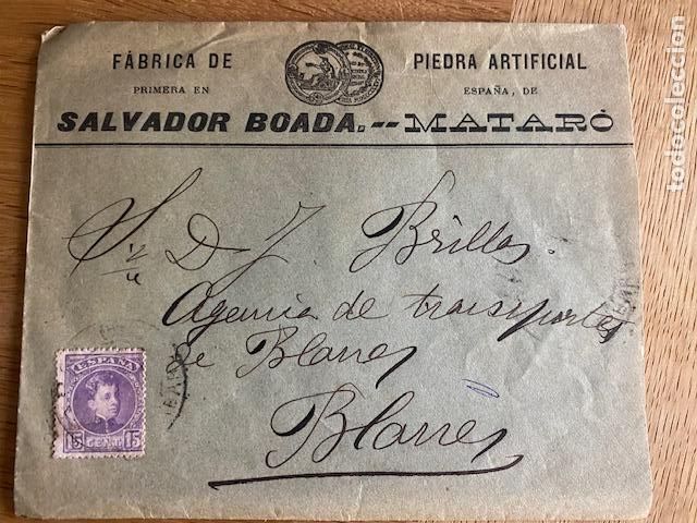 Coleccionismo: Matar&oacute;. Antiguo sobre Fabrica de Piedra Salvador Boada- A&ntilde;os 20