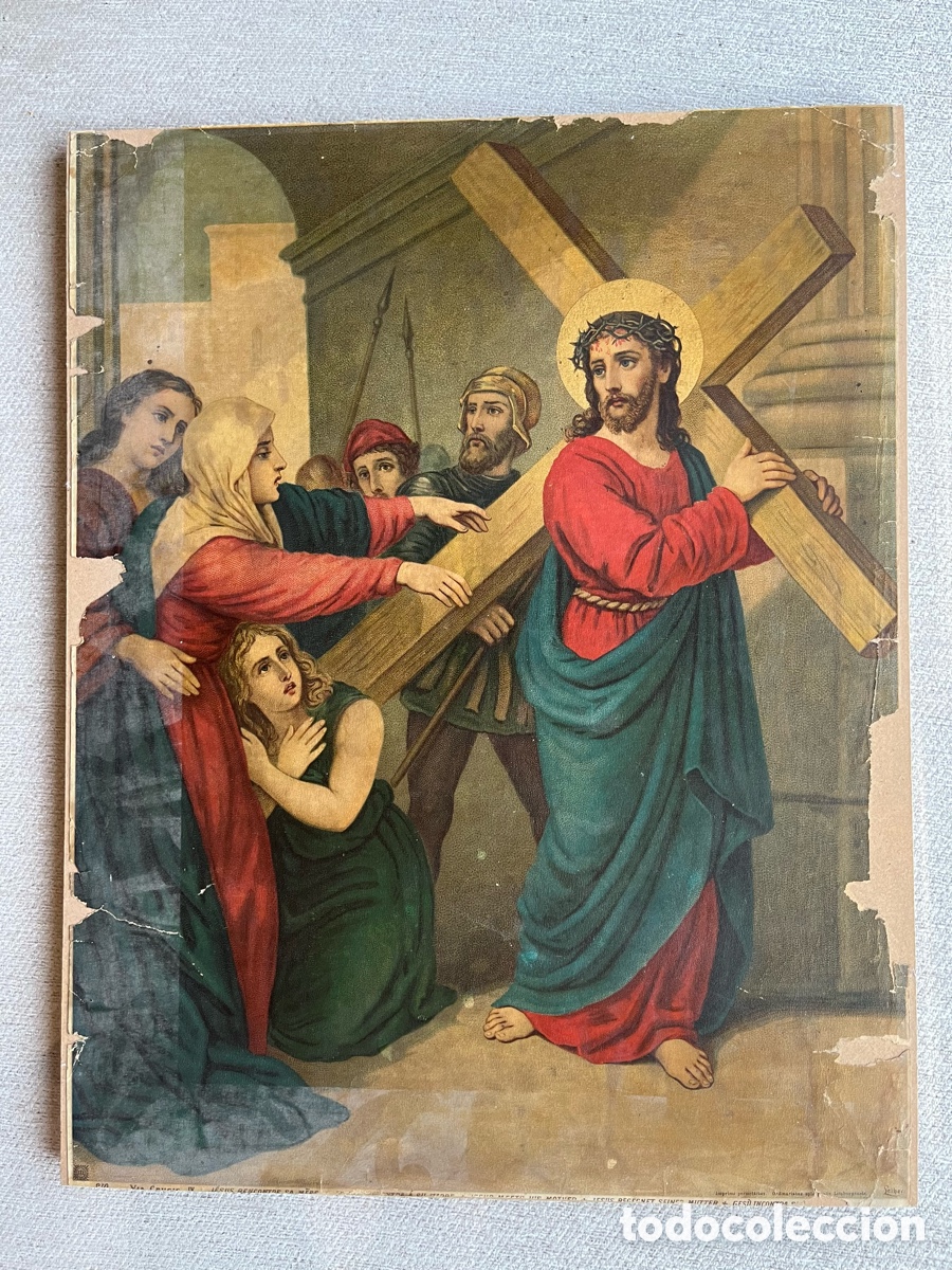 Coleccionismo: L&aacute;minas antiguas V&iacute;a Crucis - Foto 2