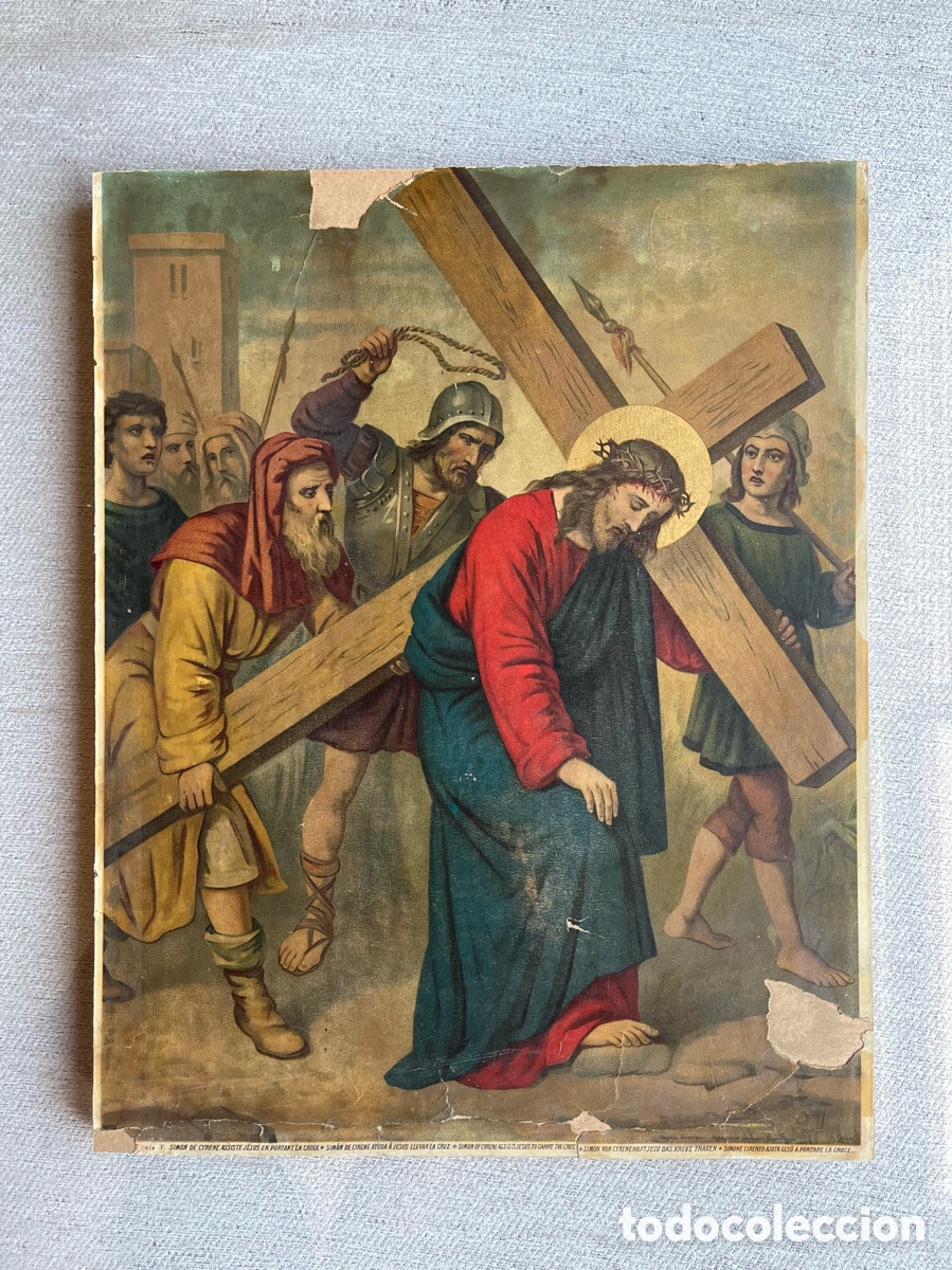 Coleccionismo: L&aacute;minas antiguas V&iacute;a Crucis - Foto 4