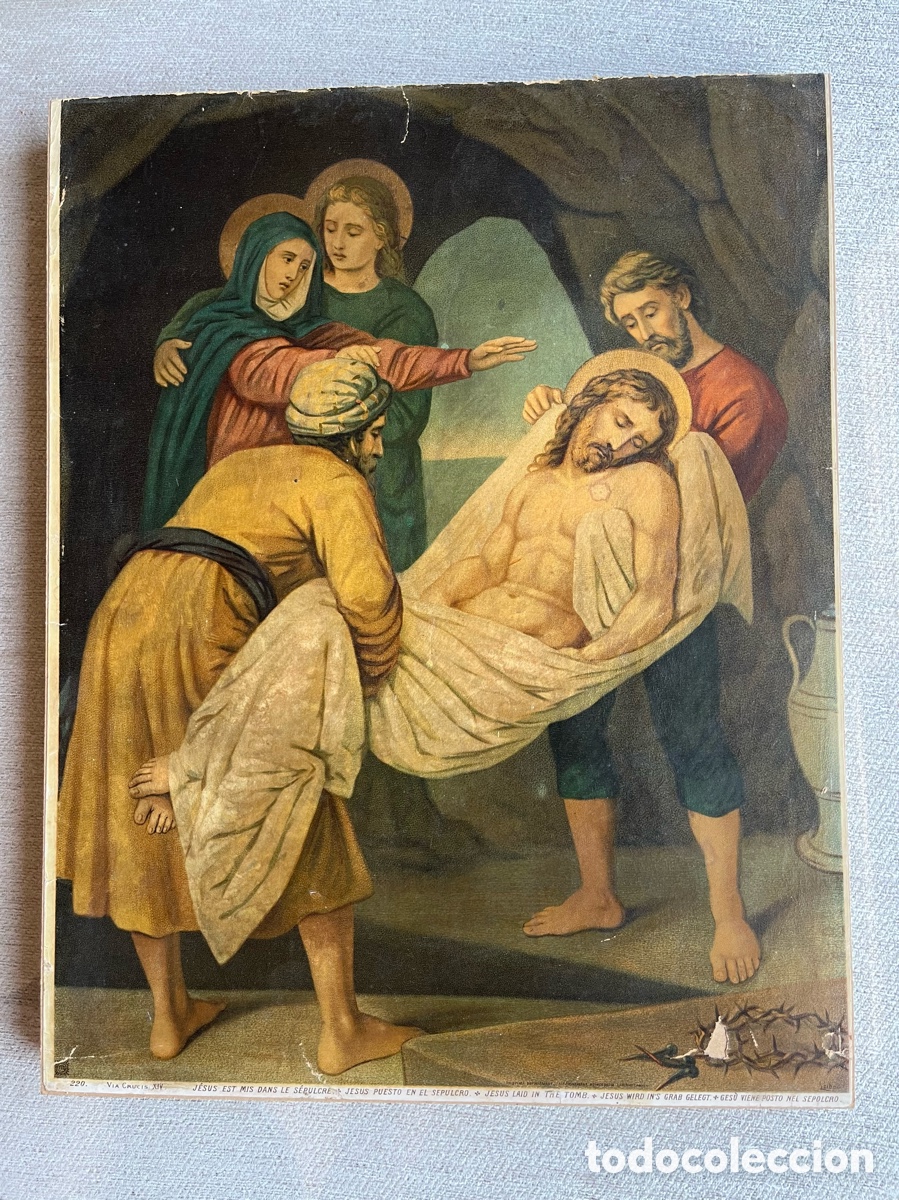 Coleccionismo: L&aacute;minas antiguas V&iacute;a Crucis - Foto 6