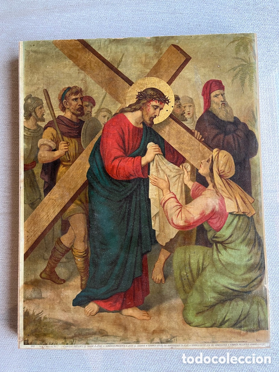Coleccionismo: L&aacute;minas antiguas V&iacute;a Crucis - Foto 7