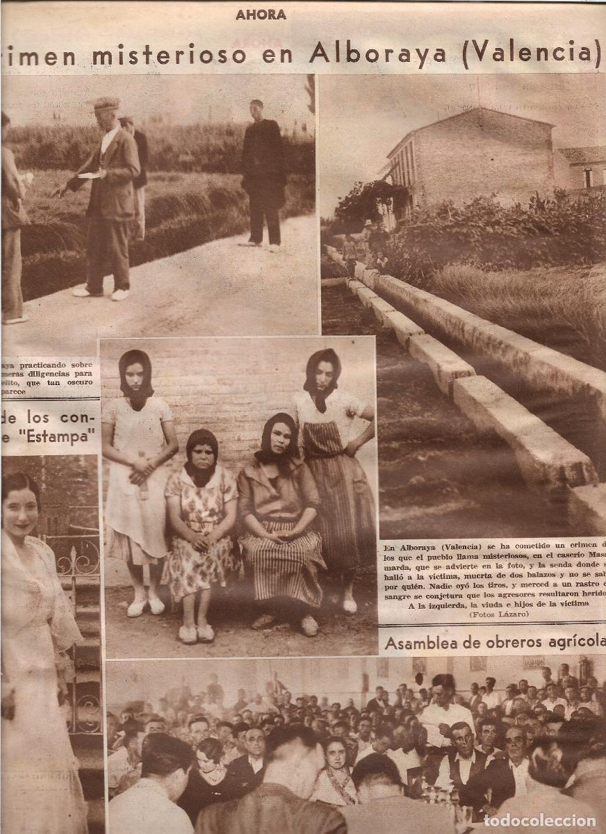 Coleccionismo: A&Ntilde;O 1933 RECORTE PRENSA ALBORAYA VALENCIA MISTERIOSO CRIMEN EN CASERIO MASAMARDA JUEZ