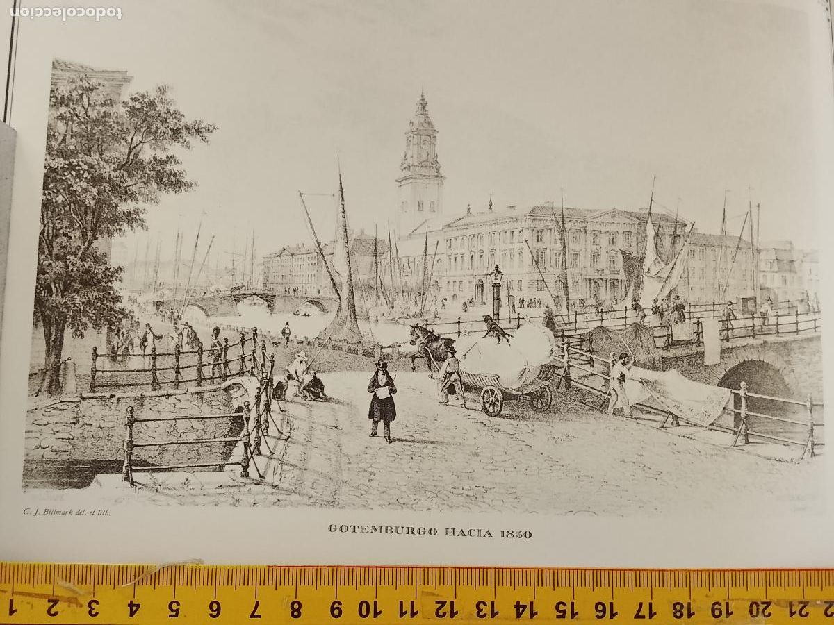 Coleccionismo: IMAGEN PARA ENMARCAR DE GRABADO O LITOGRAFIA DE LA EPOCA - GOTEMBURGO CIRCA A&Ntilde;O 1850