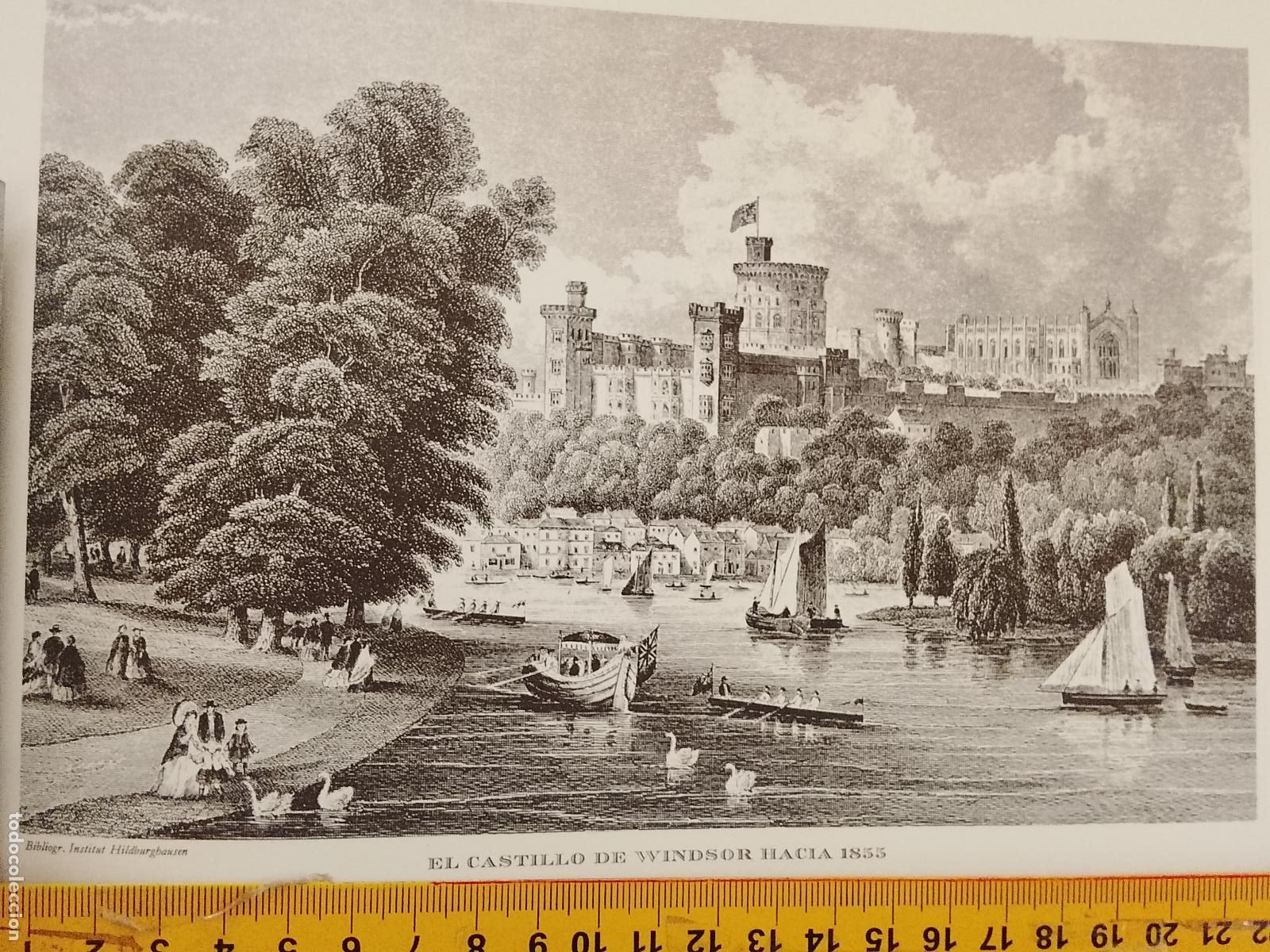 Coleccionismo: IMAGEN PARA ENMARCAR DE GRABADO O LITOGRAFIA DE LA EPOCA - CASTILLO WINDSOR A&Ntilde;O 1855