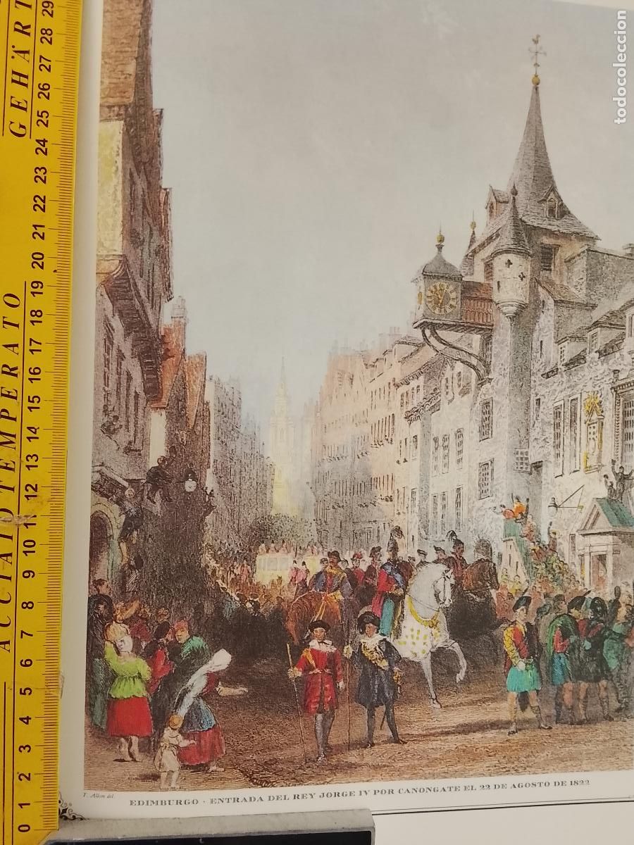 Coleccionismo: IMAGEN PARA ENMARCAR DE GRABADO O LITOGRAFIA DE LA EPOCA - EDIMBURGO REY JORGE IX CIRCA A&Ntilde;O 1822