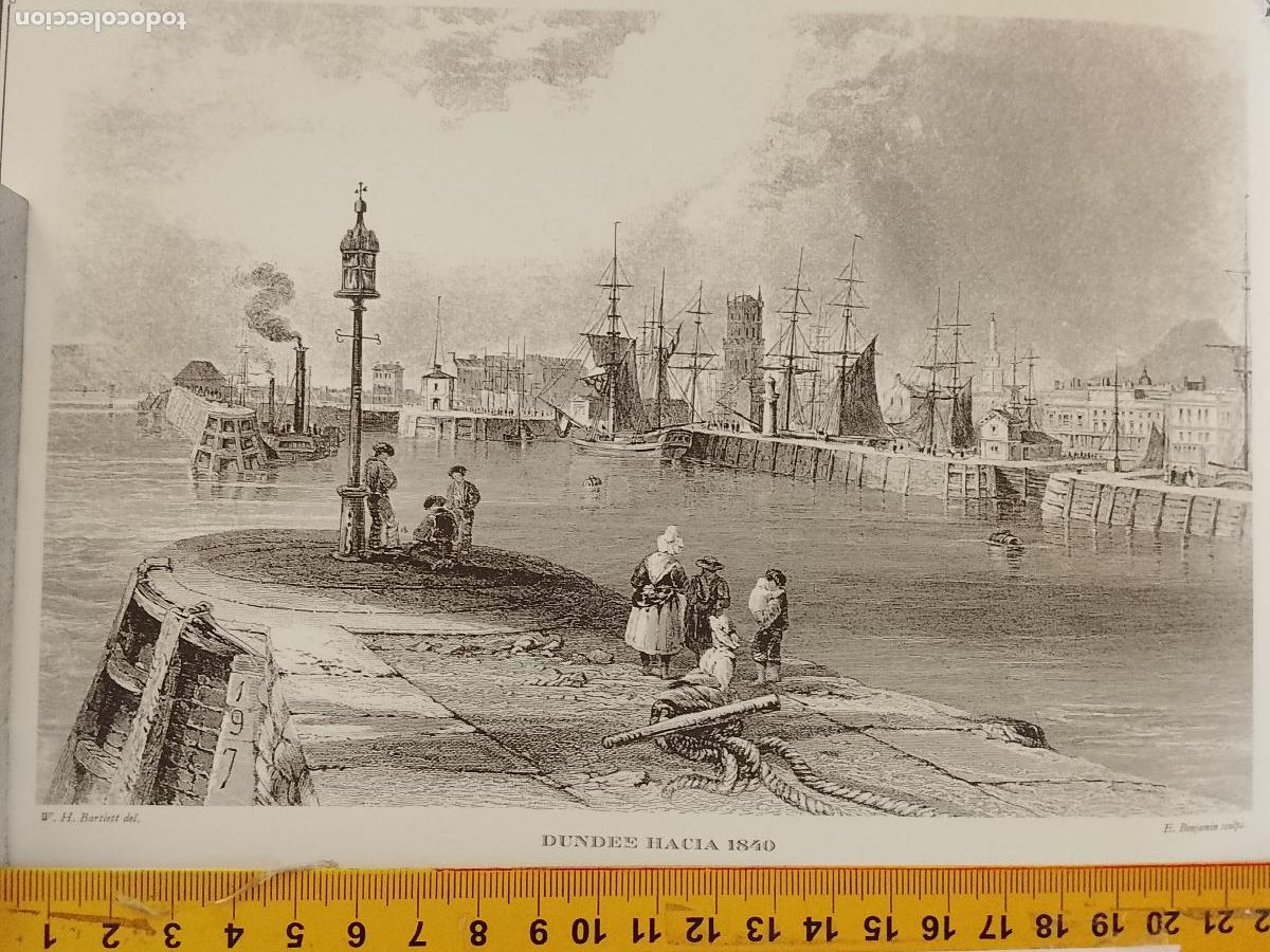 Coleccionismo: IMAGEN PARA ENMARCAR DE GRABADO O LITOGRAFIA DE LA EPOCA - DUNDEE CIRCA A&Ntilde;O 1840