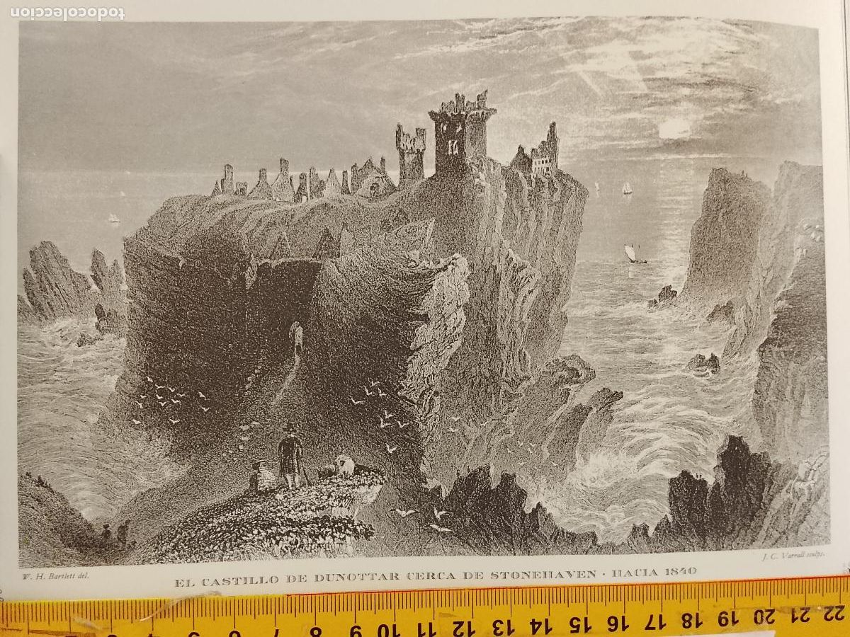 Coleccionismo: IMAGEN PARA ENMARCAR DE GRABADO O LITOGRAFIA DE LA EPOCA - CASTILLO DUNOTTAR CIRCA A&Ntilde;O 1840