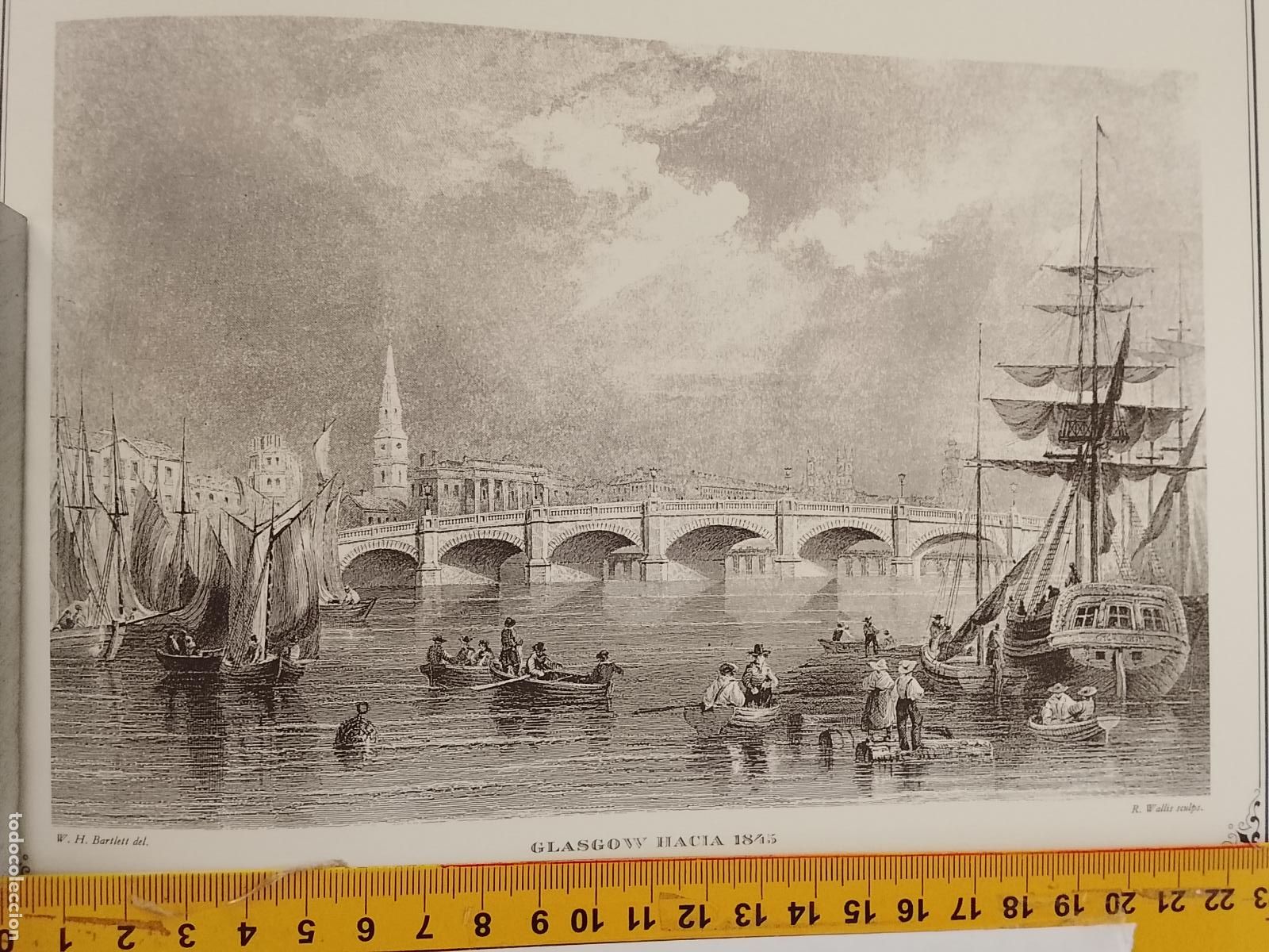 Coleccionismo: IMAGEN PARA ENMARCAR DE GRABADO O LITOGRAFIA DE LA EPOCA - GLASGOW CIRCA A&Ntilde;O 1845