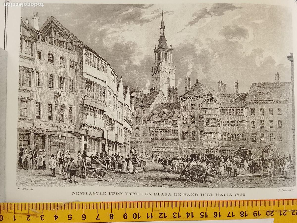 Coleccionismo: IMAGEN PARA ENMARCAR DE GRABADO O LITOGRAFIA DE LA EPOCA - NEWCASTLE UPON TYNE CIRCA A&Ntilde;O 1830