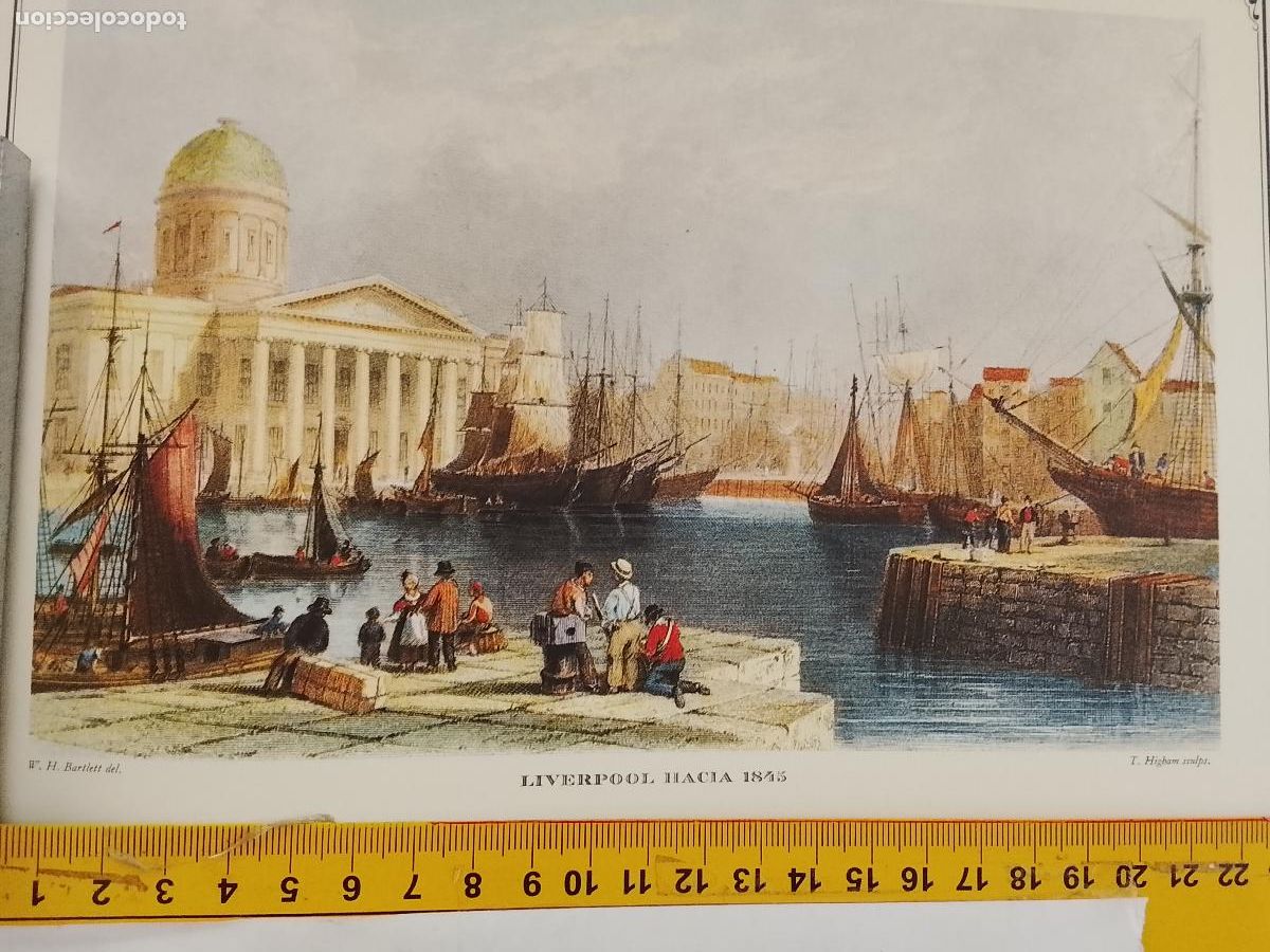 Coleccionismo: IMAGEN PARA ENMARCAR DE GRABADO O LITOGRAFIA DE LA EPOCA - LIVERPOOL CIRCA A&Ntilde;O 1845