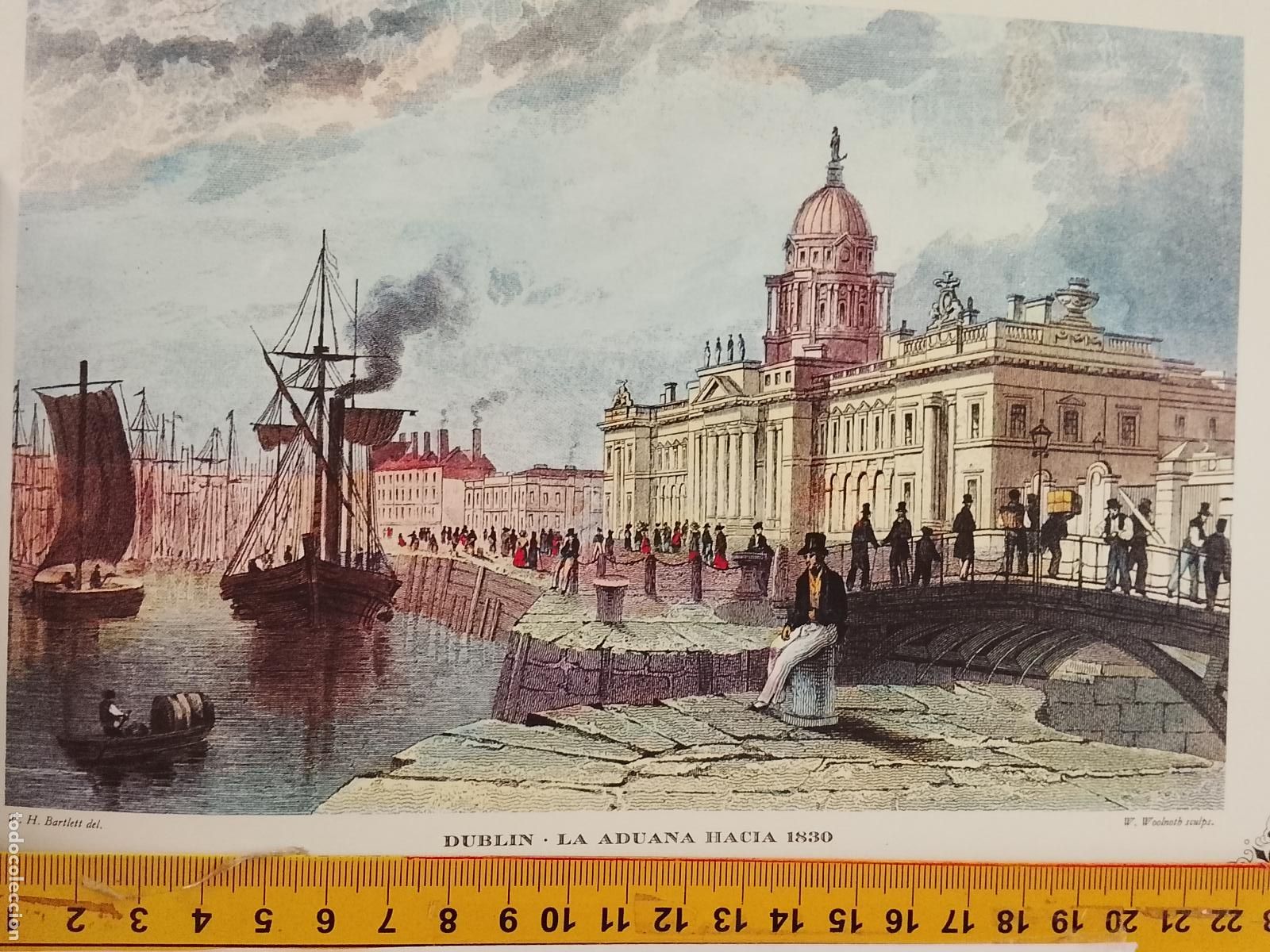 Coleccionismo: IMAGEN PARA ENMARCAR DE GRABADO O LITOGRAFIA DE LA EPOCA - DUBLIN ADUANA CIRCA A&Ntilde;O 1830