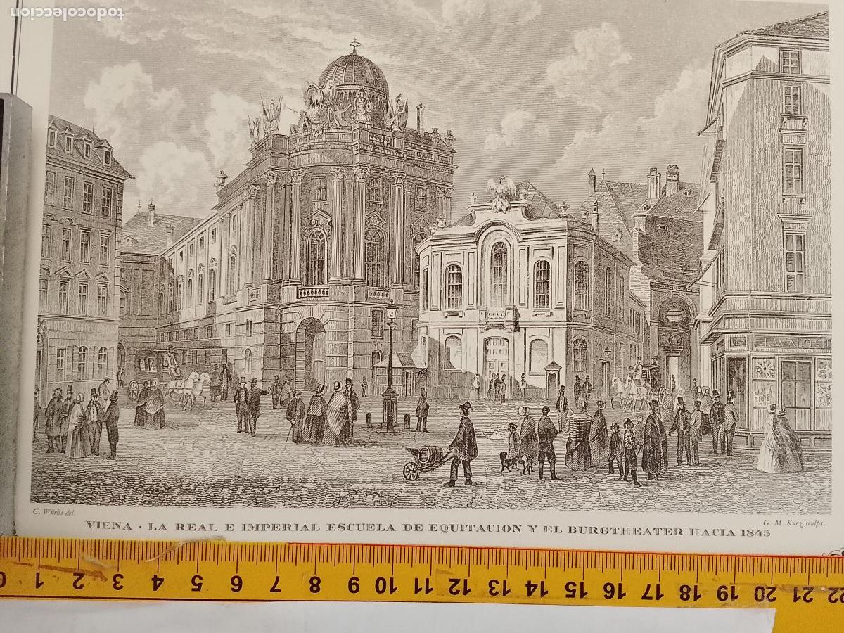 Coleccionismo: IMAGEN PARA ENMARCAR DE GRABADO O LITOGRAFIA DE LA EPOCA - VIENA ESCUELA D EQUITACION CIRCA A&Ntilde;O 1845