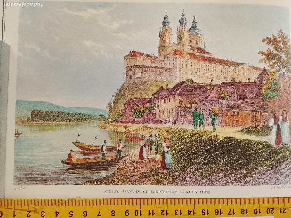 Coleccionismo: IMAGEN PARA ENMARCAR DE GRABADO O LITOGRAFIA DE LA EPOCA - MELK JUNTO DANUBIO CIRCA A&Ntilde;O 1835
