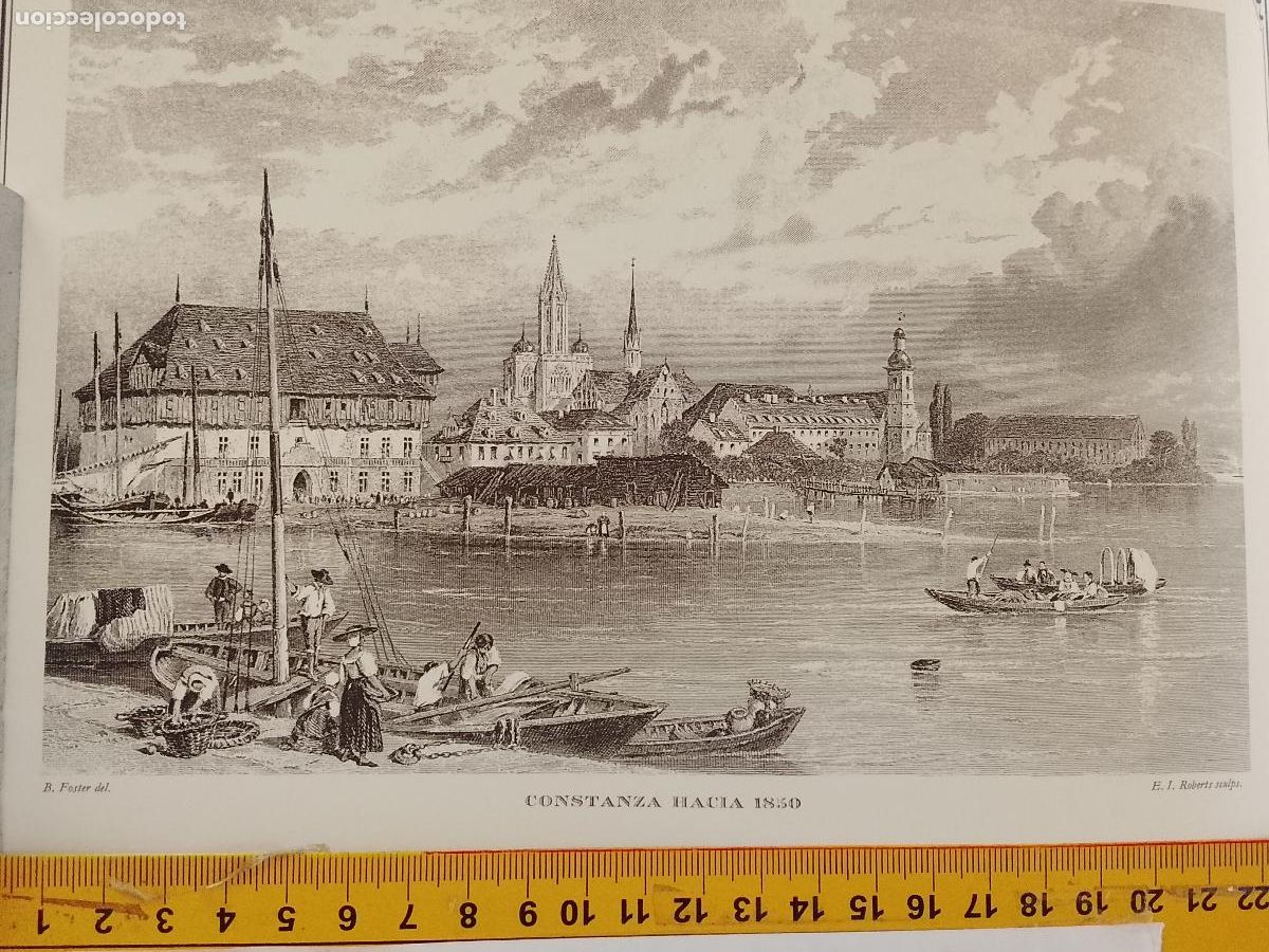 Coleccionismo: IMAGEN PARA ENMARCAR DE GRABADO O LITOGRAFIA DE LA EPOCA - CONSTANZA CIRCA A&Ntilde;O 1850