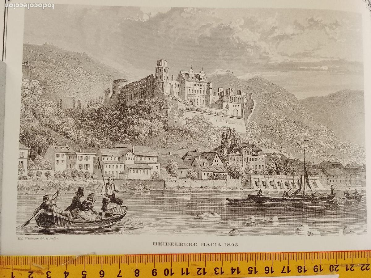 Coleccionismo: IMAGEN PARA ENMARCAR DE GRABADO O LITOGRAFIA DE LA EPOCA - HEIDELBERG CIRCA A&Ntilde;O 1845